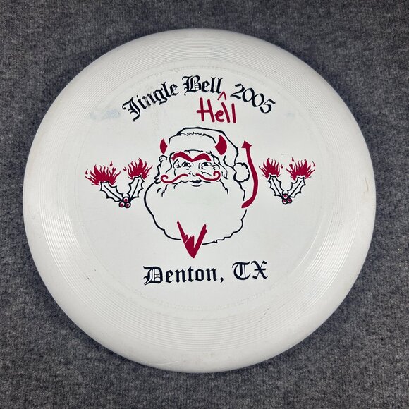 Vintage Frisbee Disc Y2K 2005 White Red Jingle Been Hell Denton TX - Picture 1 of 6